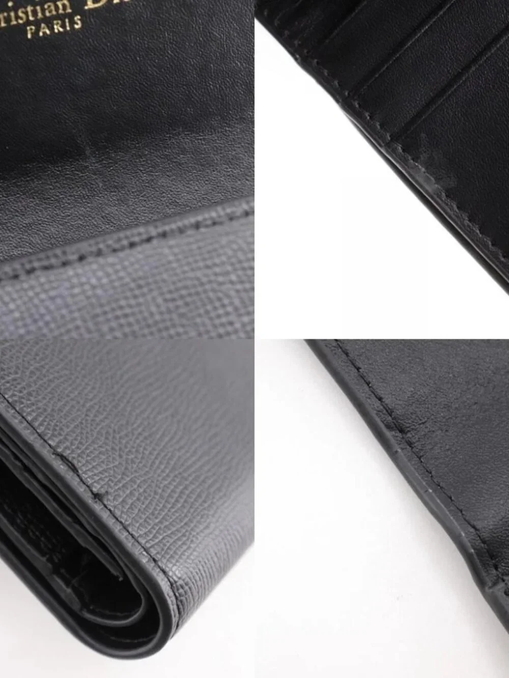 Dior Compact wallet Tri-fold wallet black Calfskin Women